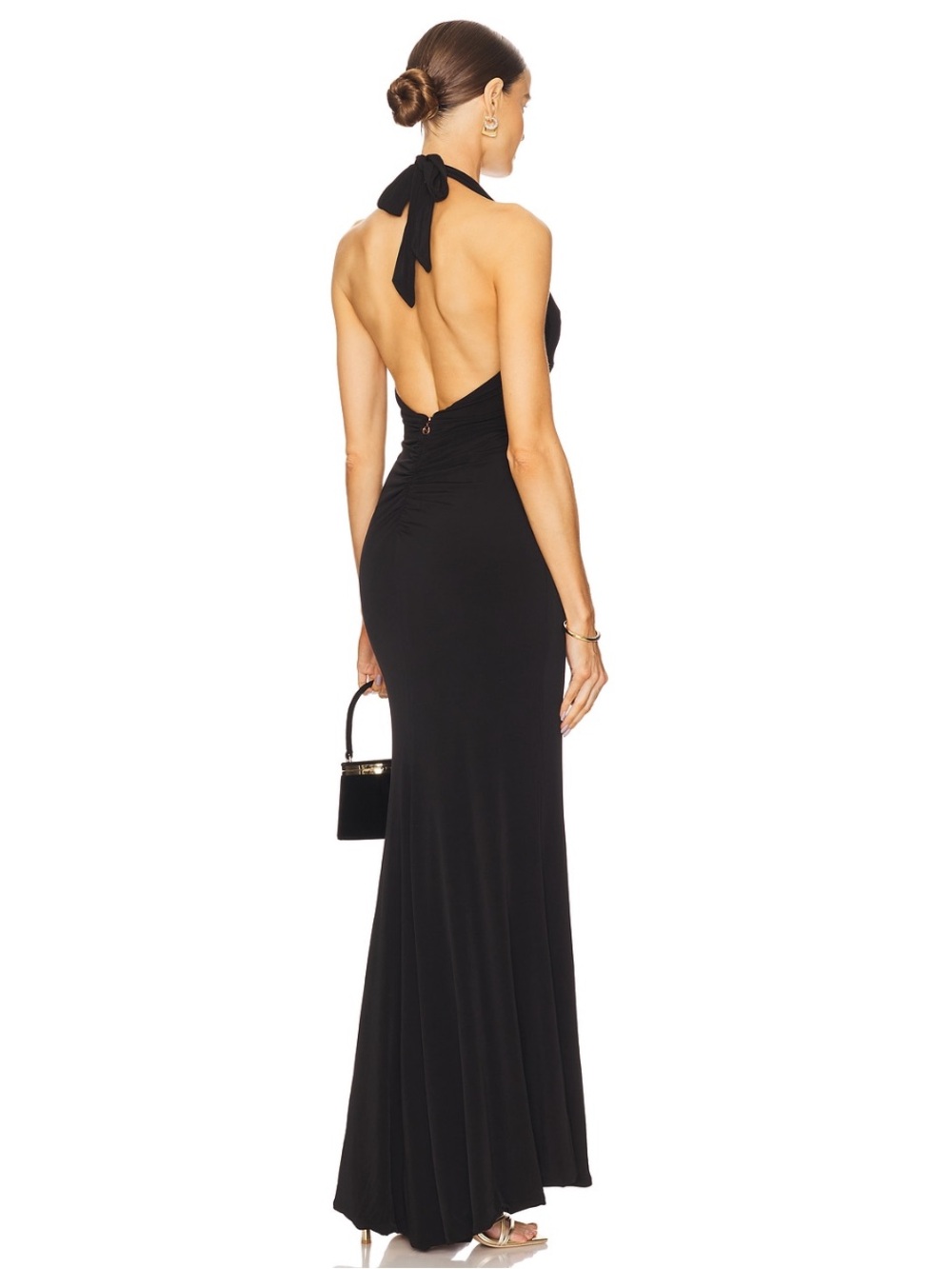 Nookie Black Backless Halter Evening Gown